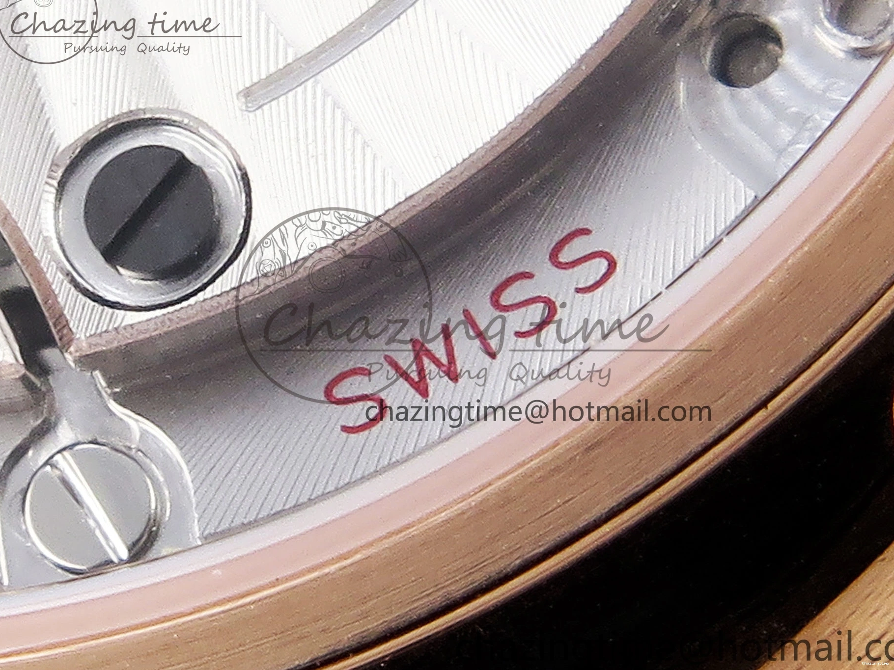 0219 Modern De Ville Date RG MKF 1:1 Best Edition White Textured Dial Roman Marker on Brown Leather Strap A 7752